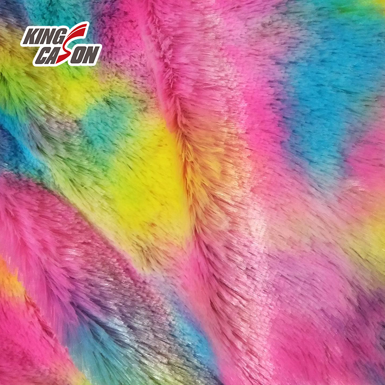 Colorful Tie Dyeing 20-40mm PV Fleece Fabric for Toy