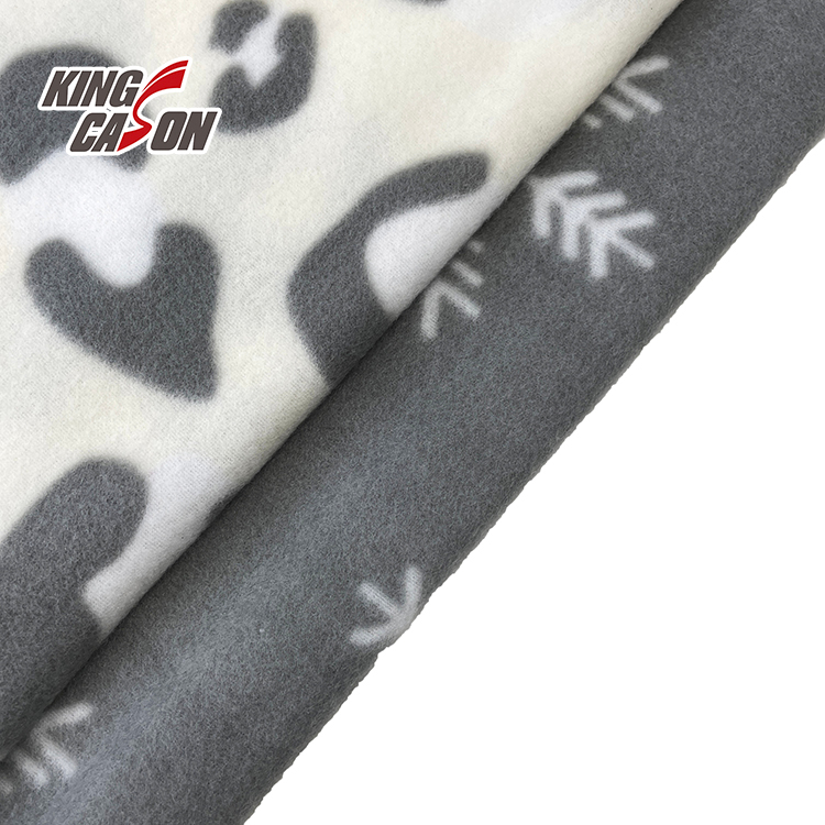 One Side Print Snow Milk Flannel Fleece Fabric