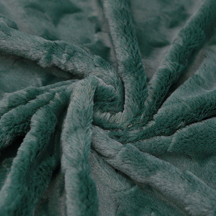 Carving Star Dark Green Faux Fur Fabric