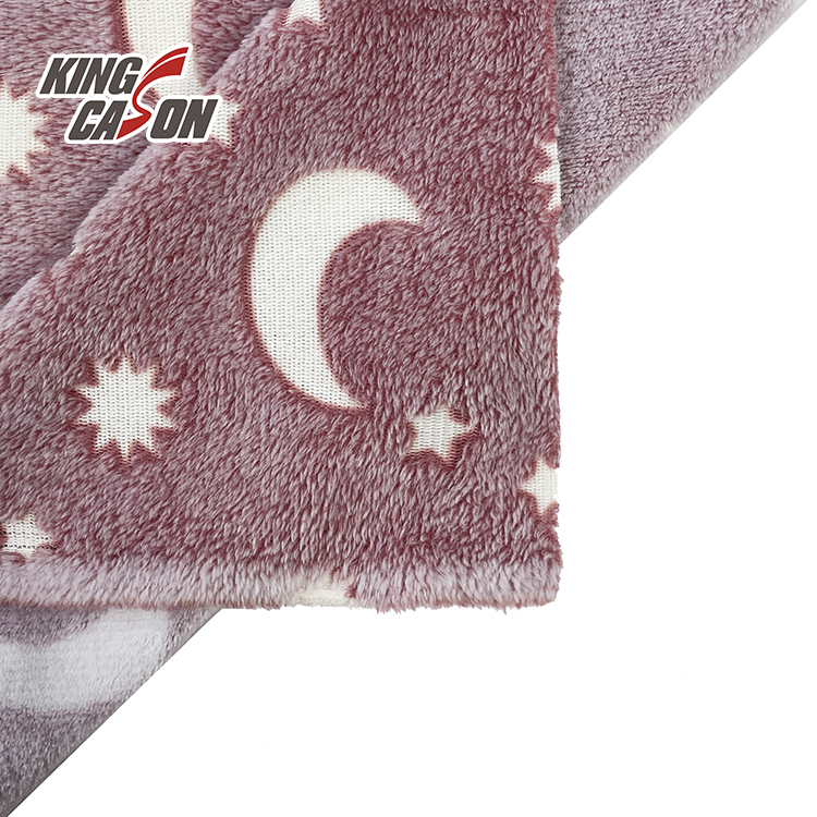 Red Moon Glow in The Dark Fleece Fabric