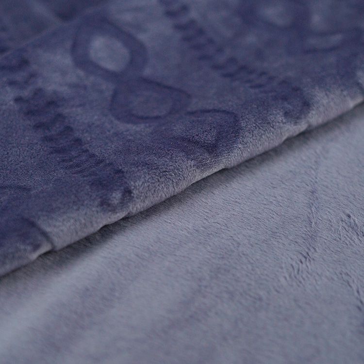 Chain Carving Navy Spandex Minky Fabric