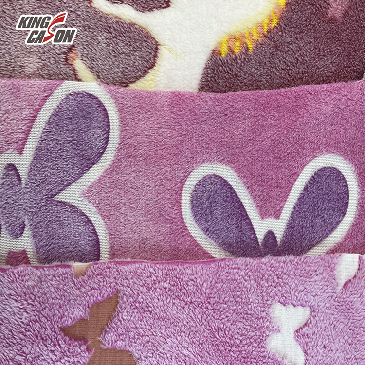 Butterfly Print Luminous Flannel Fleece Fabric
