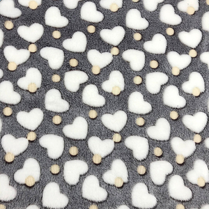 Heart And Dot Glow Print in The Dark Flannel Fleece Fabric 