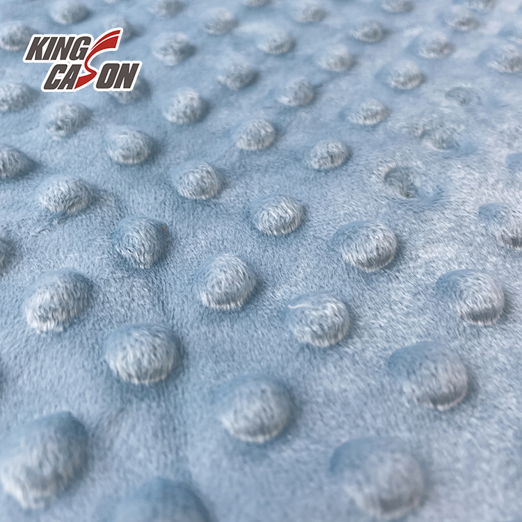 Solid Color Blue Minky Dot Fleece Fabric