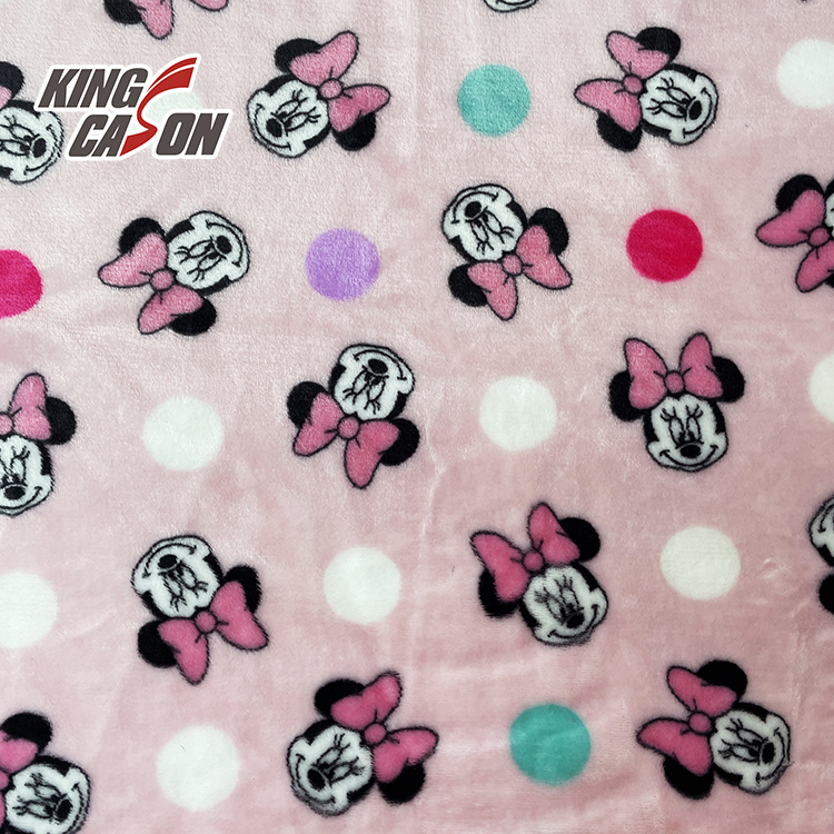 Antistatic Cartoon One Side Print Flannel Fleece Fabric