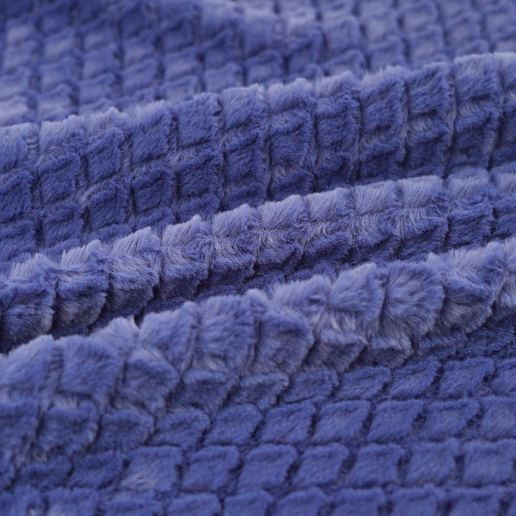 Brushing Blue Color Faux Fur Fabric