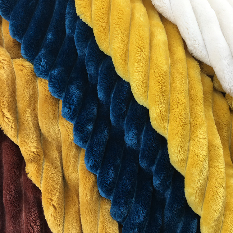 Solid Color Stripe Flannel Fleece