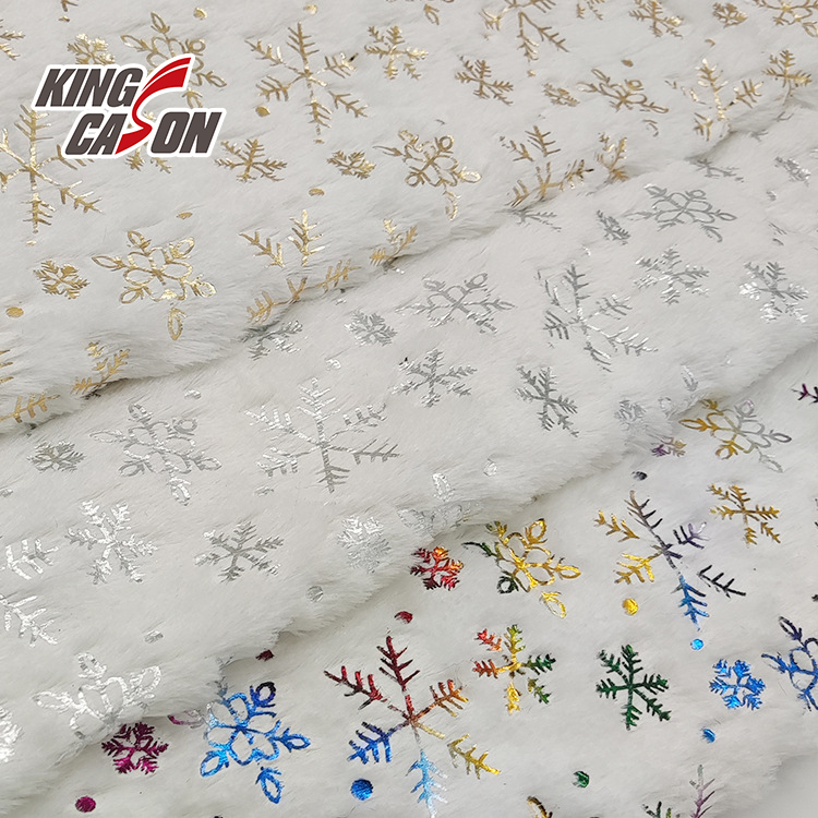 Christmas Antistatic Good Hand Feeling One Side Print Flannel Fleece Fabric