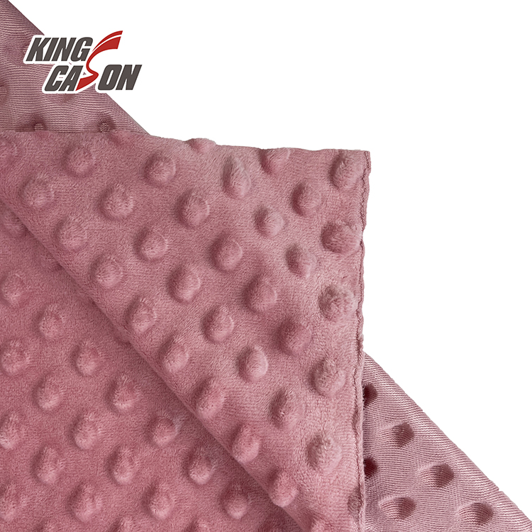 Solid Color Pink Minky Dot Fleece Fabric