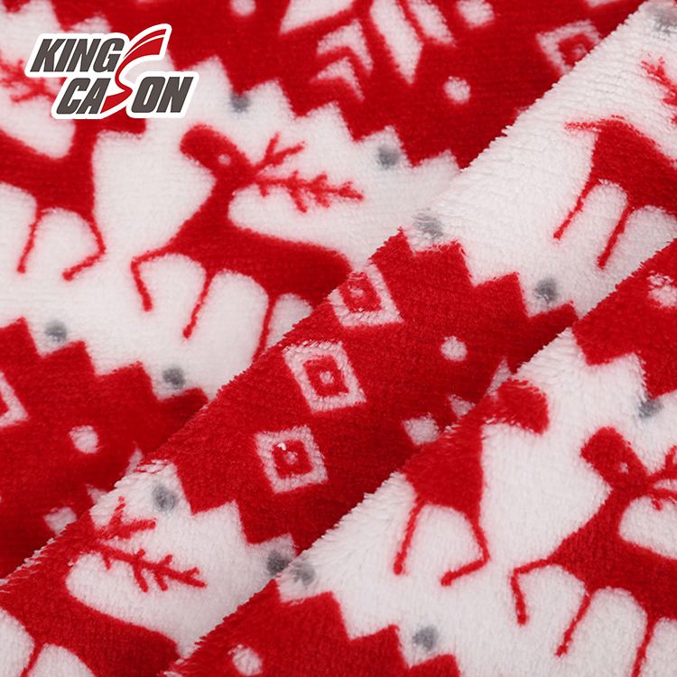 Christmas Two Side Brush Polyester Sherpa Fleece Fabric