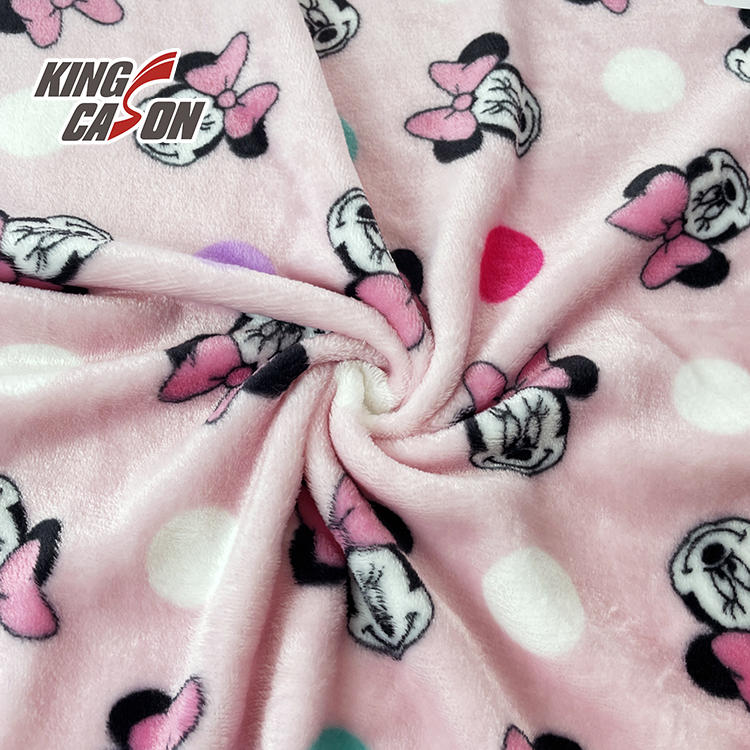 Antistatic Cartoon One Side Print Flannel Fleece Fabric