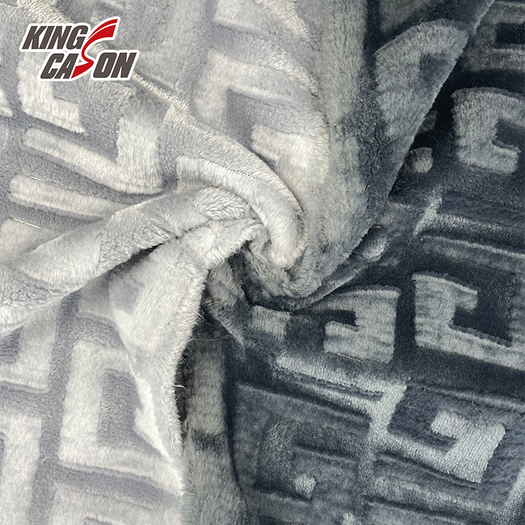 Embossing Polyester Flannel Fleece Fabric 