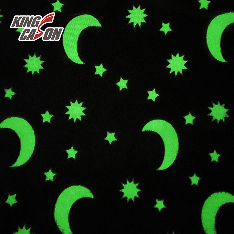 Red Moon Glow in The Dark Fleece Fabric